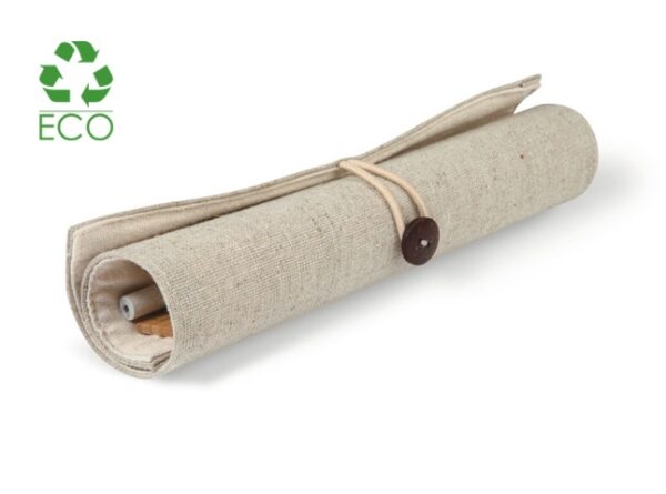 Eco Set astuccio in cotone e juta con accessori - immagine 2