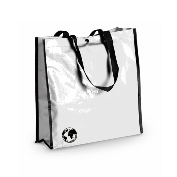 Borsa shopper Recycle biodegradabile con manici lunghi rinforzati - immagine 2