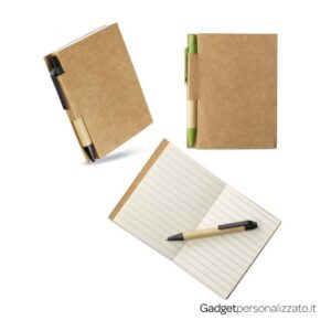 Block notes Cartopad 8,5x11 in cartone riciclato e penna