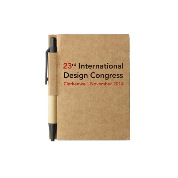 Block notes Cartopad 8,5x11 in cartone riciclato e penna - immagine 4